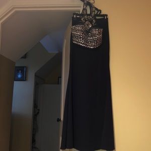 Two piece fancy prom dress